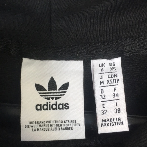 Adidas Trefoil Pullover Hoodie - Black, XS, 100% Cotton, Relaxed Fit - Picture 7 of 11
